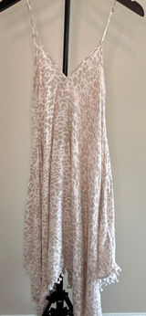 Goa Beachwear by Japna Women's Leopard Print Pom-Pom Trim Dress -M Photo 0