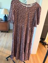 Aerie Floral Brown Maxi Dress Photo 0