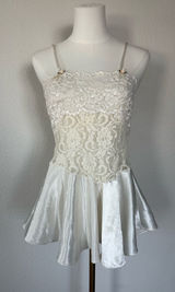 Cinema Exoile 90s Ivory Lace Satin Babydoll Slip Dress Coquette Fairycore Photo 0