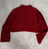 wild fable Red Ribbed Crewneck Sweater Photo 0