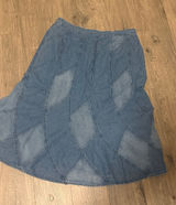 Studio West Two-Tone Denim Paneled A-Line Skirt xl Photo 0