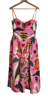 Nice To Meet You Women's Tropical Animal Print Midi Dress Pink Medium Photo 0