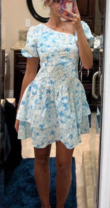 Floral puffer sleeve dress Photo 0