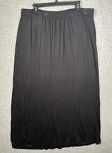 New Daisy Fuentes Maxi Skirt Black XL Womens Pull On Elastic Waist Stretch‎ Thin Photo 0