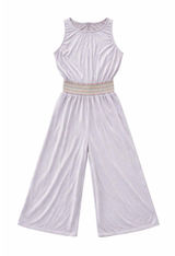 Kori America Lavender Purple‎ Smocked Waist Wide Leg Sleeveless Jumpsuit Small Photo 0