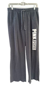 Victoria's Secret PINK Wide Leg Sweatpants Charcoal Gray Graphic Logo Small Photo 0