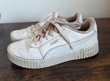 Puma Carina 2.0 White Sneaker Platform Tennis Prep Leather Sporty Athletic 7.5 Photo 0