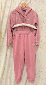 Fila Sport Womens Hoodie and Sweatpants‎ Set Pink Loungwear Cozy Warm Photo 0