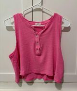 Aerie Waffle Crop Button Up Tank Photo 0