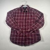 Woolrich Women’s Size 10 Plaid Flannel Button Front Long Sleeve Shirt Burgundy Photo 0