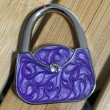 Purple purse shape Premium Foldable Handbag Bag Purse Hanger Table Hook Holder Photo 0