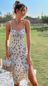 Shein White Floral Dress Photo 0
