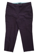 Ann‎ Taylor Kate Fit Petite Dress Pants 12P Burgundy Navy Geometric Dot Trousers Photo 0