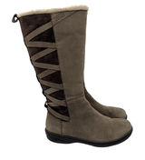 Teva Figueroa Women's Tall Winter‎ Boots Fur Lined Lace Up Taupe Suede Size 8 Photo 0