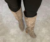 Taupe Suede Knee High Boots Gray Size 8.5 Photo 0