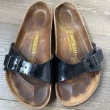 Birkenstock Madrid Black Patent Womens Sandals Size 7.5 Photo 0