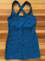 Beyond Yoga Carefree Cut-Out Cami Yoga Tank Top in Space Dye Blue Size S Photo 0