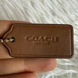 1.5" COACH Brown Fob Bag Charm Hang tag Hangtag Photo 0