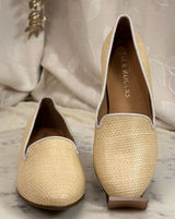 Jack Rogers Raffia Loafers Beige Woven Straw Smoking Slipper Flats Size 6M Photo 0