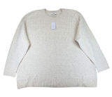 CJ Banks Womens 1X Cream Textured Knit Crew Neck Pullover Sweater NWT 006138 Photo 0