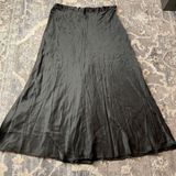 Zara Charcoal Satin Midi Skirt, High-Waisted, Size L Photo 0