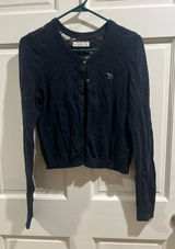Navy y2k Abercrombie and Fitch cardigan lace back size large Photo 0