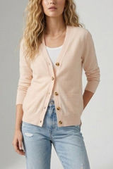 J.Crew Cashmere Cardigan V Neck Button Front Cream Womens S Photo 0