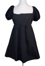 Le Lis Boutique Black Puff Sleeve Milk Maid Babydoll Mini Dress Size‎ Large Boho Photo 0