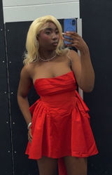 Red Dress With Large Nine West Sequin Mini Shift Bow Photo 0