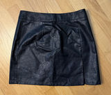 Lioness The Rizzo Mini Skirt Black M EUC Faux Leather Slit Y2K Club Urban Chic Photo 0