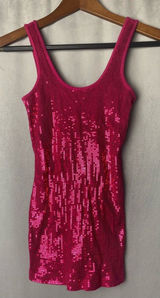 Express Pink Sparkle Party Sequin Tank Top Club Holiday Fun XS Photo 0