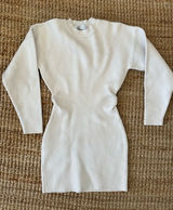 Zara White Mini Sweater Dress With Ruched Waist Photo 0