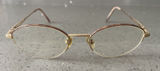 Safilo Eyeglasses Frames ONLY Gold Metal Full Rim 52-19-135 Gold Italy Half Rim Photo 0