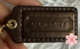 2" COACH Metallic Brown Fob Bag Charm Hang tag Hangtag Photo 0