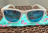 goodr OG Polarized Sunglasses Iced By Yetis Matte White Frame Blue Mirrored Photo 0