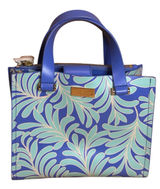 Kate Spade Cobalt Blue and Mint Green SeaFern Leaf-Print Tote Photo 0