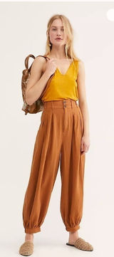 Free People Kirsten trouser rust/autumn leave linen pant Photo 0