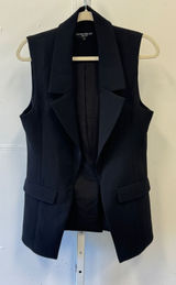 Central Park West New York Women's Black Sleeveless Blazer Vest Career Small Photo 0