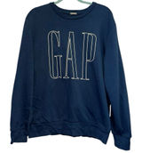 Gap Sweatshirt Medium Blue Crewneck Logo Pullover Minimalist Casual Athleisure Photo 0