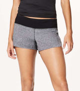 Lululemon Speed Short 2.5” Fractal Alpine White Black Size 6 Running Shorts Photo 0