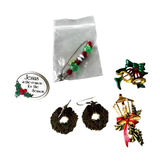 Vintage 70s 80s Jewelry Lot Christmas Kitsch Wreath‎ Earrings Brooches Pins Photo 0