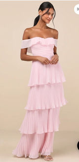 Lulus Dress Maxi Pink Tiered Photo 0