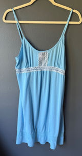 Victoria's Secret Angel Light Blue Lace Trim Slip Dress Size M Photo 0