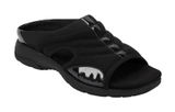 NWT Easy Spirit Traciee Square Toe Casual Flat Sandals Black Patent Multi 7.5WW Photo 0