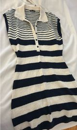 Zara sweater dress black and white striped Photo 0