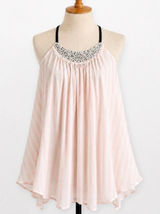 PINK - Victoria's Secret Women’s L Pink White Stripe Halter Chemise Photo 0