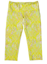 Alo Yoga Airbrush Capri Leggings Yellow Zest Indio Geometric Size XS‎ Photo 0