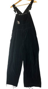 Disney Mickey‎ Mouse Women's M Bib Overalls Pants Velvet VTG Jumpsuit Velour Photo 0