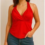Princess Polly NWT Red Wandella Spaghetti Strap Adjustable Crop Tank Top 12‎ Photo 0