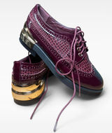 💜 Women's Midnight Velvet Oxblood Oxford Shoes Size 7 🖤 Photo 0